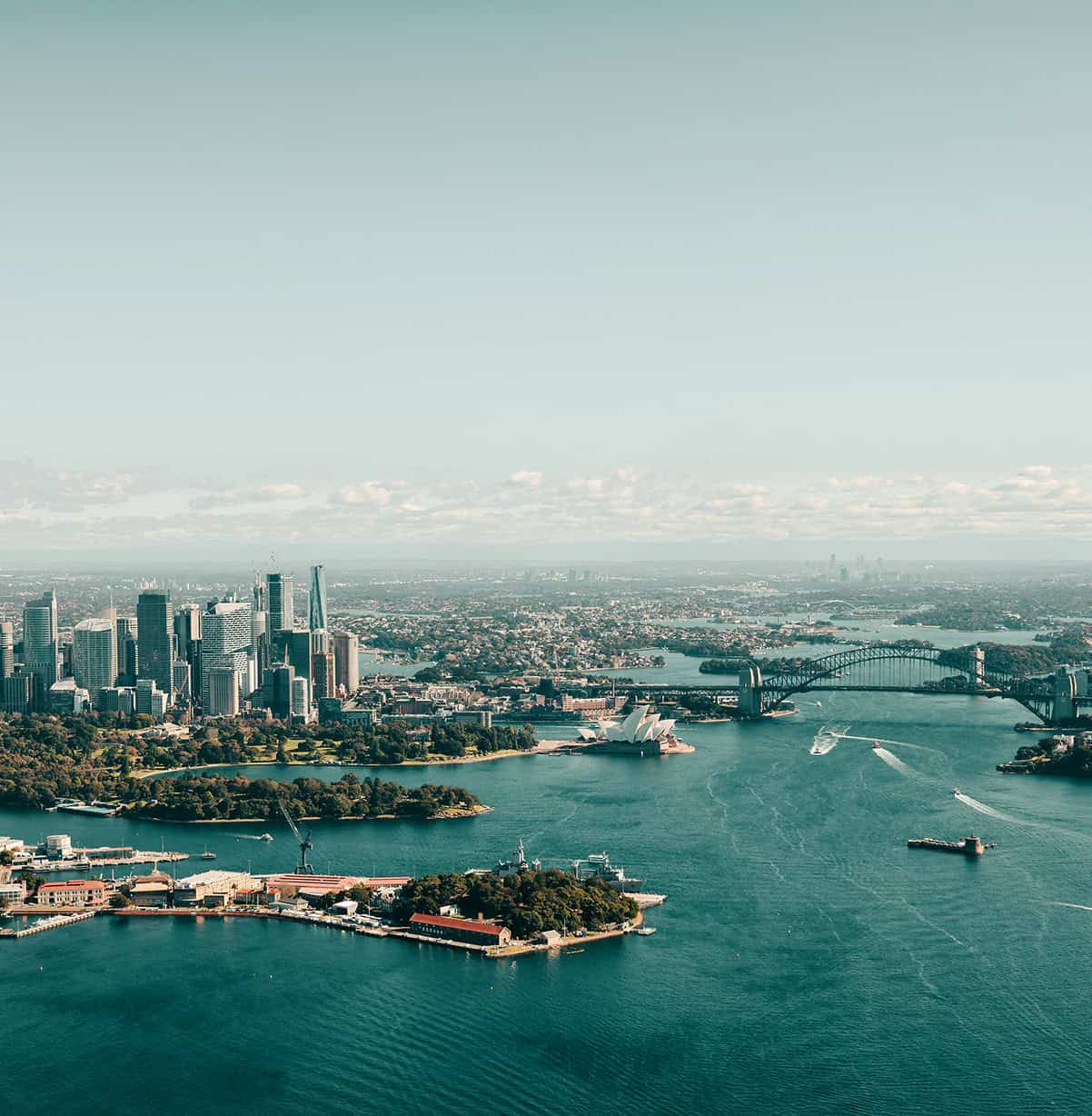 Sydney harbour view from the sky